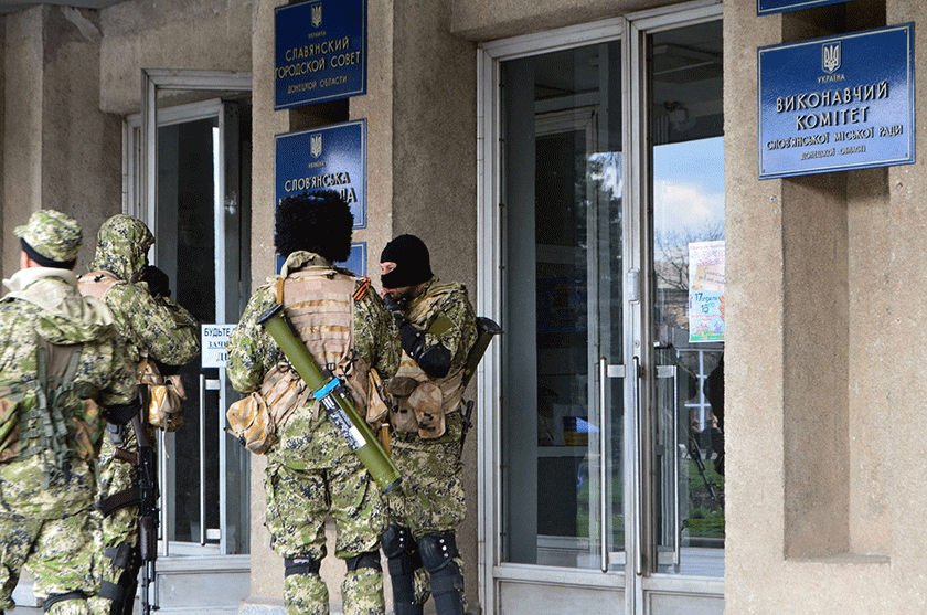 "2014-04-14 Sloviansk city council - 2" by Yevgen Nasadyuk (????? ???????) - //www.facebook.com/enasadyuk/posts/10201620116161171. Licensed under CC BY-SA 3.0 via Commons
